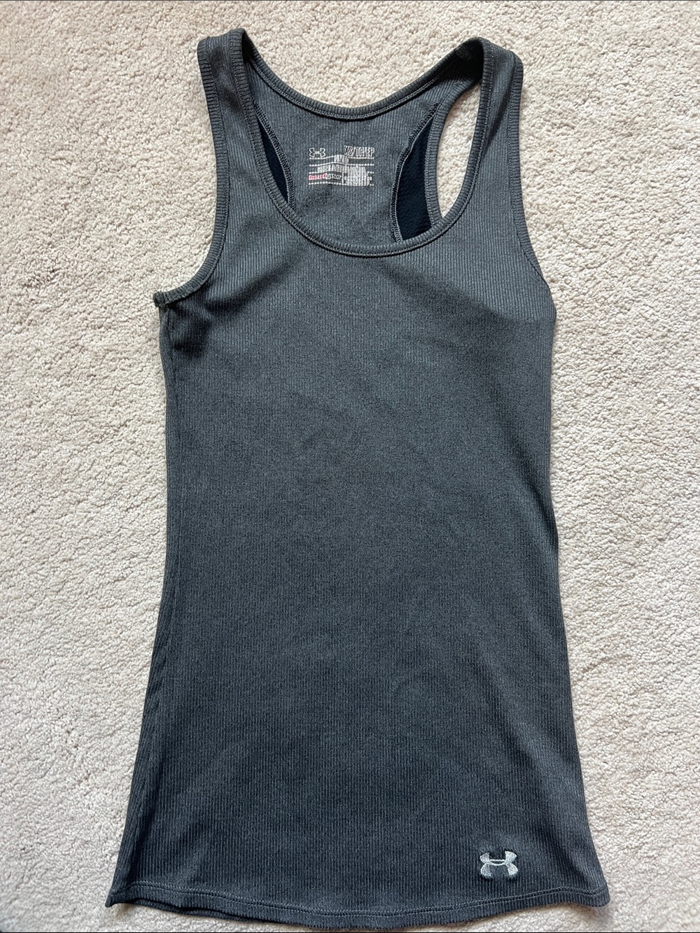 Under Armour Black Ribbed Racerback Performance Tank
